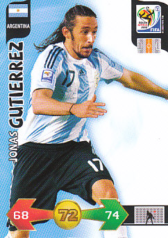 Jonas Gutierrez Argentina Panini 2010 World Cup #11